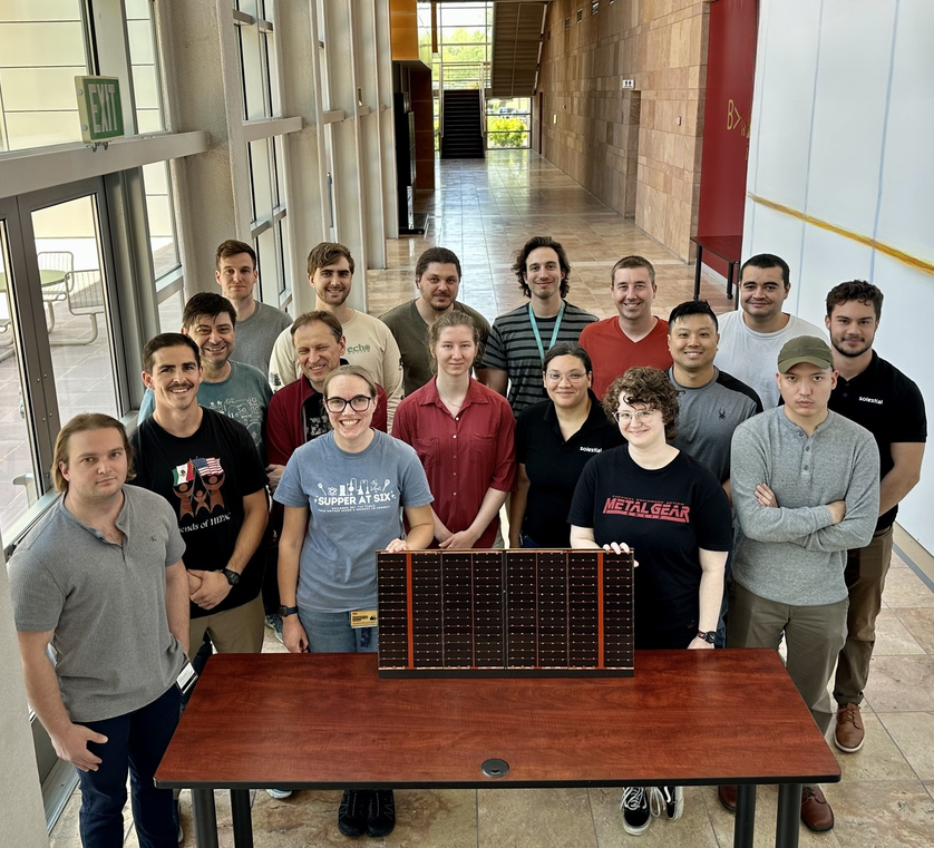 SolestialSpace's tweet photo. Our team is growing and we’re shipping more #solarblankets! We were thrilled to deliver a large model for an important orbital transfer vehicle (OTV) customer. While our blankets are flexible, they can be bonded to rigid panels for integration with a variety of spacecraft. https://t.co/owHbnCqBhD