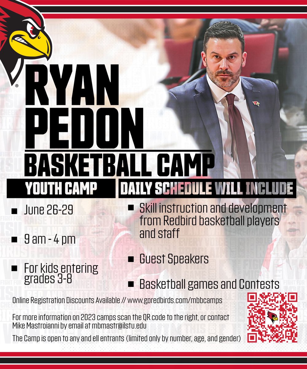 Summer Camp at Illinois State. Hi-level teaching & demonstration by ISU players. Compete on the Redbird home court in CEFCU Arena. Fundamentals from ISU coaches. Daily contests & FUN !!