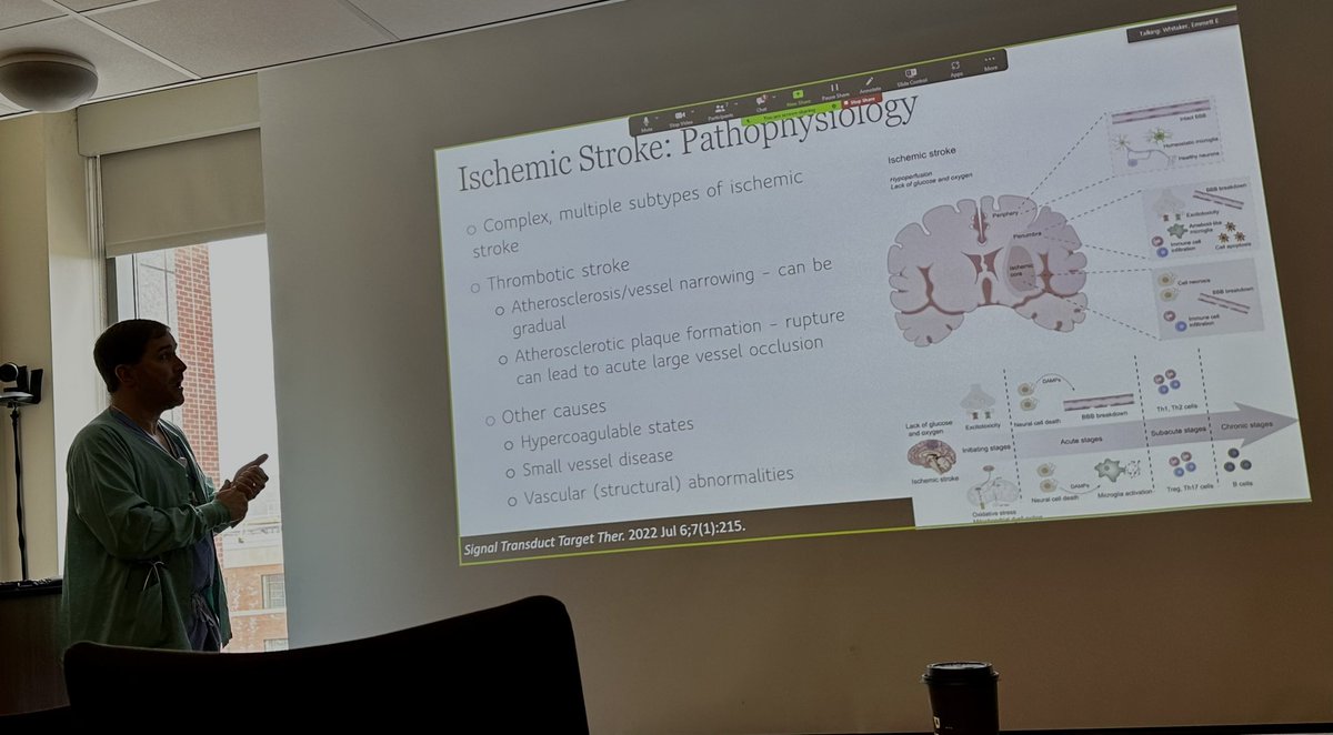 UVMHeartBrain's tweet photo. 🧠 Journal Club Now! @ewhitakermd talking about stroke.
@UVMLarnerMed @uvmcnhs #HeartBrainHealth https://t.co/vm6aE08DfB