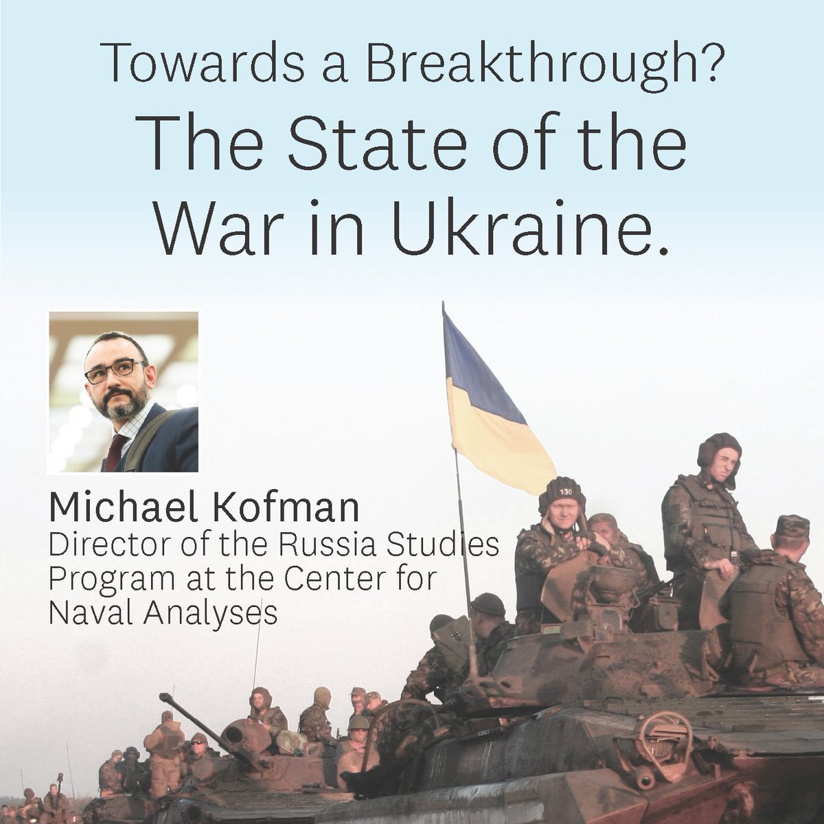 DartmouthDickey's tweet photo. Michael Kofman, Director of the Russia Studies Program at the Center for Naval Analyses, will discuss "The State of the War in Ukraine: Towards a Breakthrough?" Wednesday at 4:30pm EST. Livestream at https://t.co/xFkUFQuXkt

#ukraine #greatissues #globalsecurity https://t.co/aVc4FpvflS