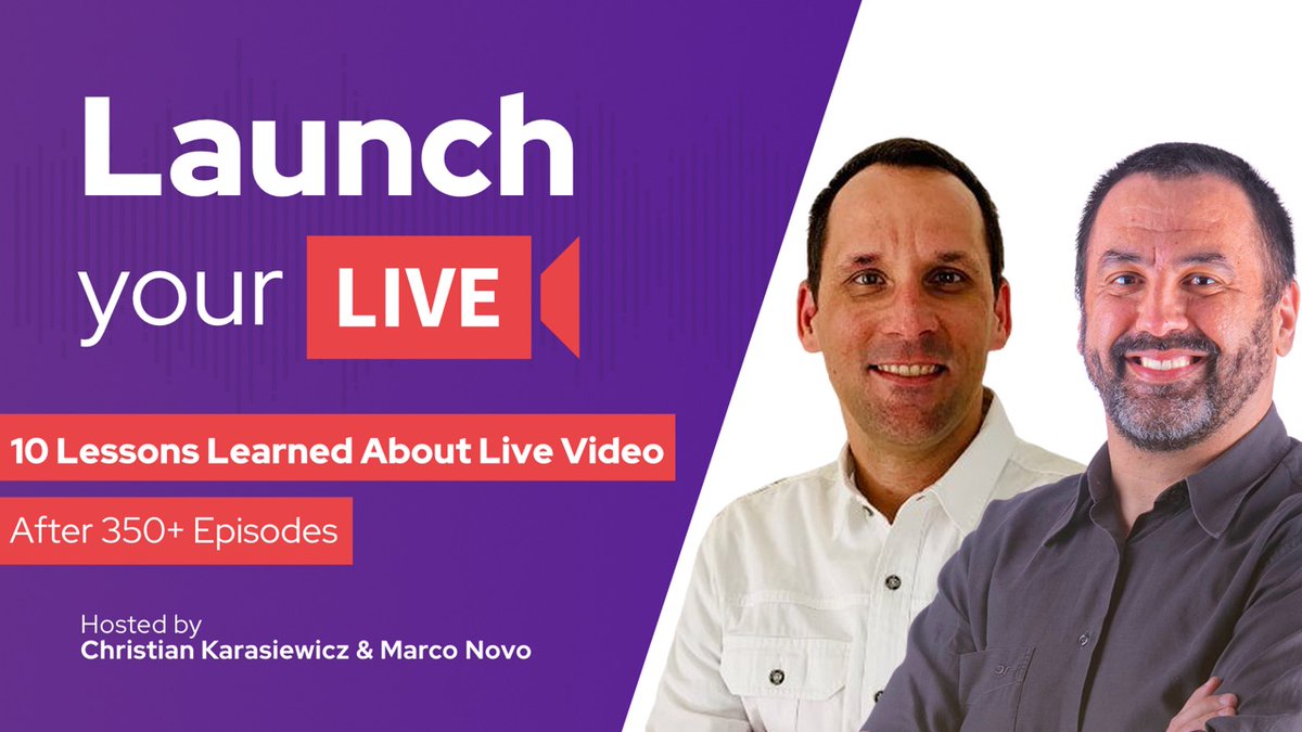 ckroks's tweet photo. What are some of the lessons that you have learned when #livestreaming?
I talked about 10 on Ep. 89 of the @LaunchYourLive show with @mfcnovo after over 350+ episodes.

#LiveVideoTips #TheJourney #AmazonLive https://t.co/iT4q4jMqxJ https://t.co/OG95PgUzCQ