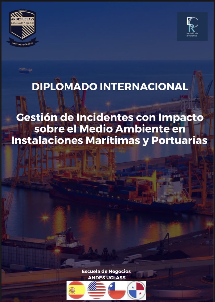 DeUclass's tweet image. Escuela de Negocios ANDES Uclass  invita a su #diplomado #internacional en materias #portuarias #maritimas y su incidencia en el #medioambiente 

Estos contenidos serán desarrollados por expertos en sus materias y gestores en importantes compañías a nivel mundial.
