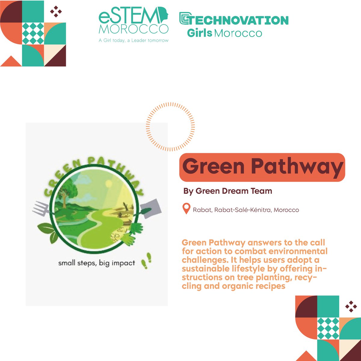 eSTEM_Morocco's tweet image. Après 4 mois de labeur, 25 équipes ont réussi à soumettre leurs projets dans le cadre de la 9ème édition de la compétition internationale Technovation Girls au Maroc.

@technovation 

#Technovation2023 #technovationprojetcs #TWImpact #EMImpact #GirlsinSTEM #girlzforchange #Titrit