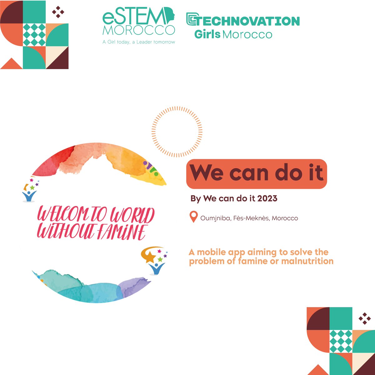 eSTEM_Morocco's tweet image. Après 4 mois de labeur, 25 équipes ont réussi à soumettre leurs projets dans le cadre de la 9ème édition de la compétition internationale Technovation Girls au Maroc.

@technovation 

#Technovation2023 #technovationprojetcs #TWImpact #EMImpact #GirlsinSTEM #girlzforchange #Titrit