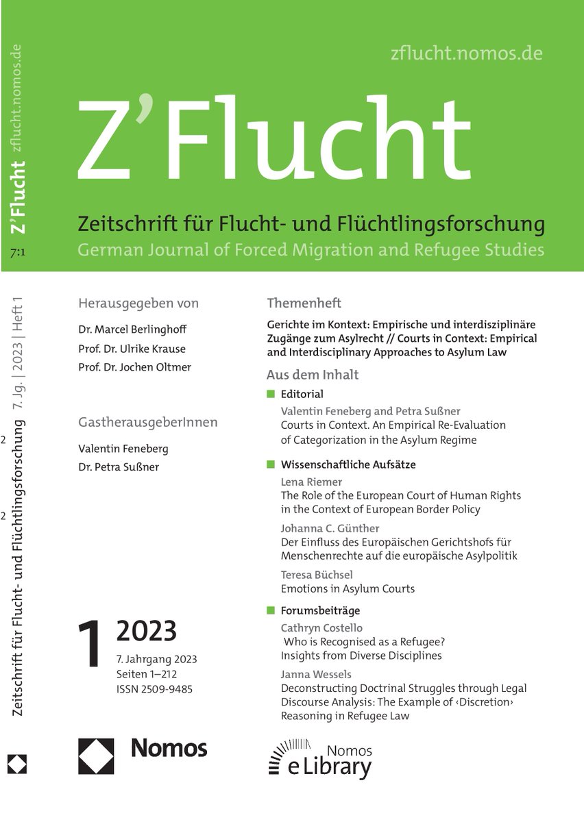 Zum aktuellen Special Issue der <a href="/ZFlucht/">Z'Flucht</a> "Gerichte im Kontext. Empirische und interdisziplinäre Zugänge zum Asylrecht" hg. Valentin Feneberg und Petra Sußner findet am 23.5. eine online-Diskussion statt. Sie ist in Kooperation mit @BerlinLSI und <a href="/RefMig/">RefMig</a>.

rewi.hu-berlin.de/de/lf/oe/lsi/t…