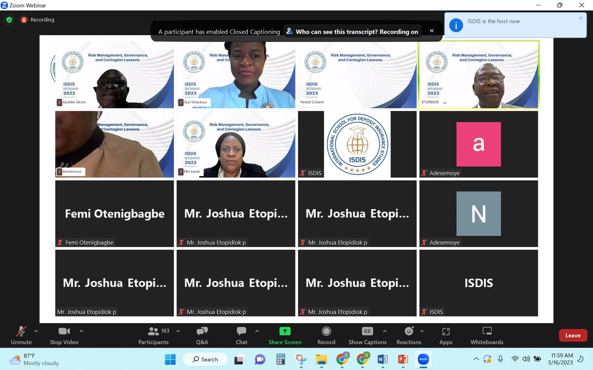 debsbaba's tweet photo. @isdisglobal 
A big Thank you to all Panelists for their World class knowledge
I'm glad I was a part of this
#ISDISWebinar. #ISDISDepositInsuranceMatters.    #ISDISFSSWebinar https://t.co/usJxlf0BFd