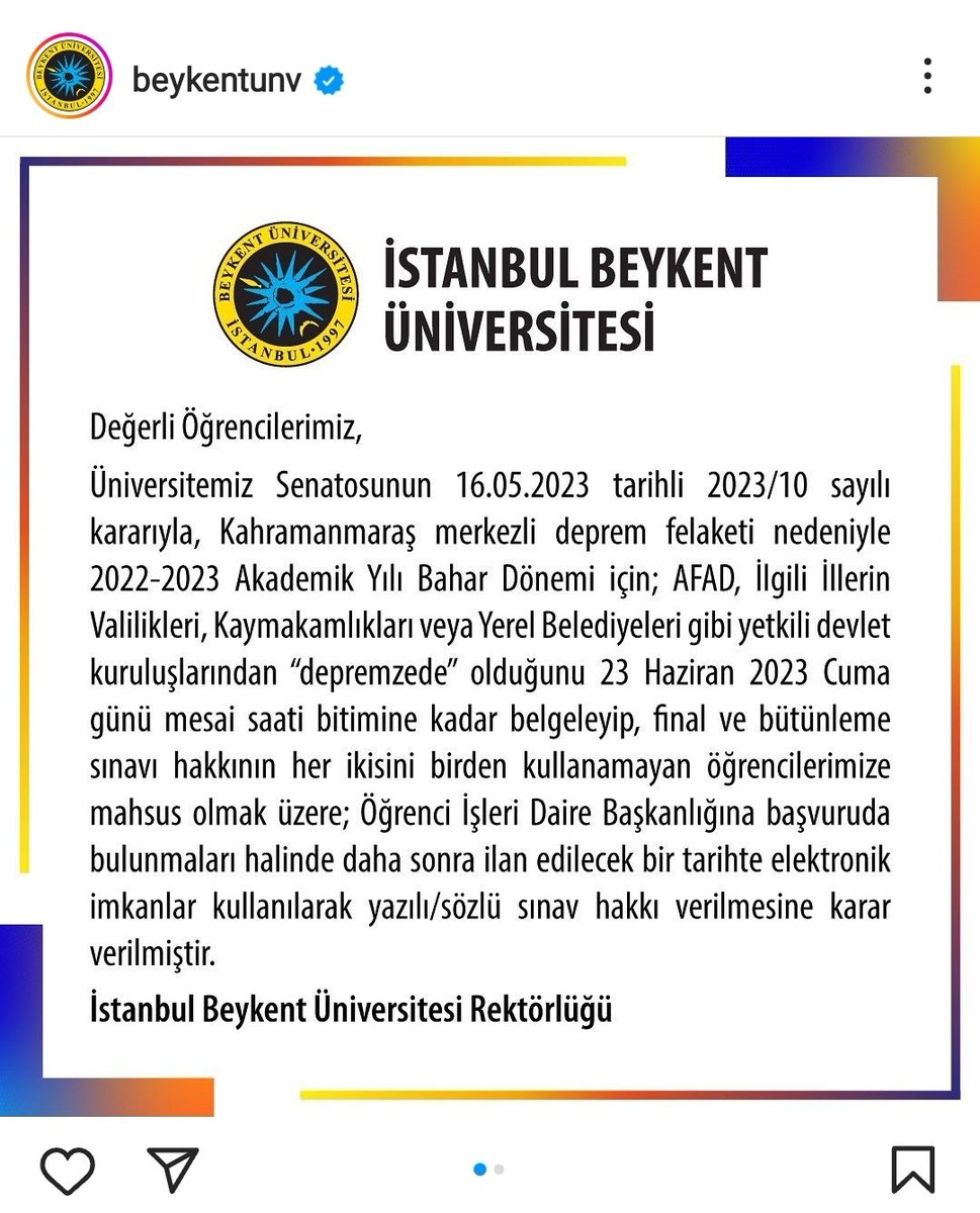 0821Hati's tweet photo. #BeykentSınavlarOnline 
harika demokrat bir unv var böyle hır açıklamayı imstagram üzerinden yapıp yorumlara da kapatıyor yani diyor ki siz öğrencilerin hiç bir söz hakkı yok mesele sadece deprem zedeler mi şehir dışında yaşayanlar ne olacak ?
@BeykentUnv 
@YuksekogretimK https://t.co/jMSiw62aFQ