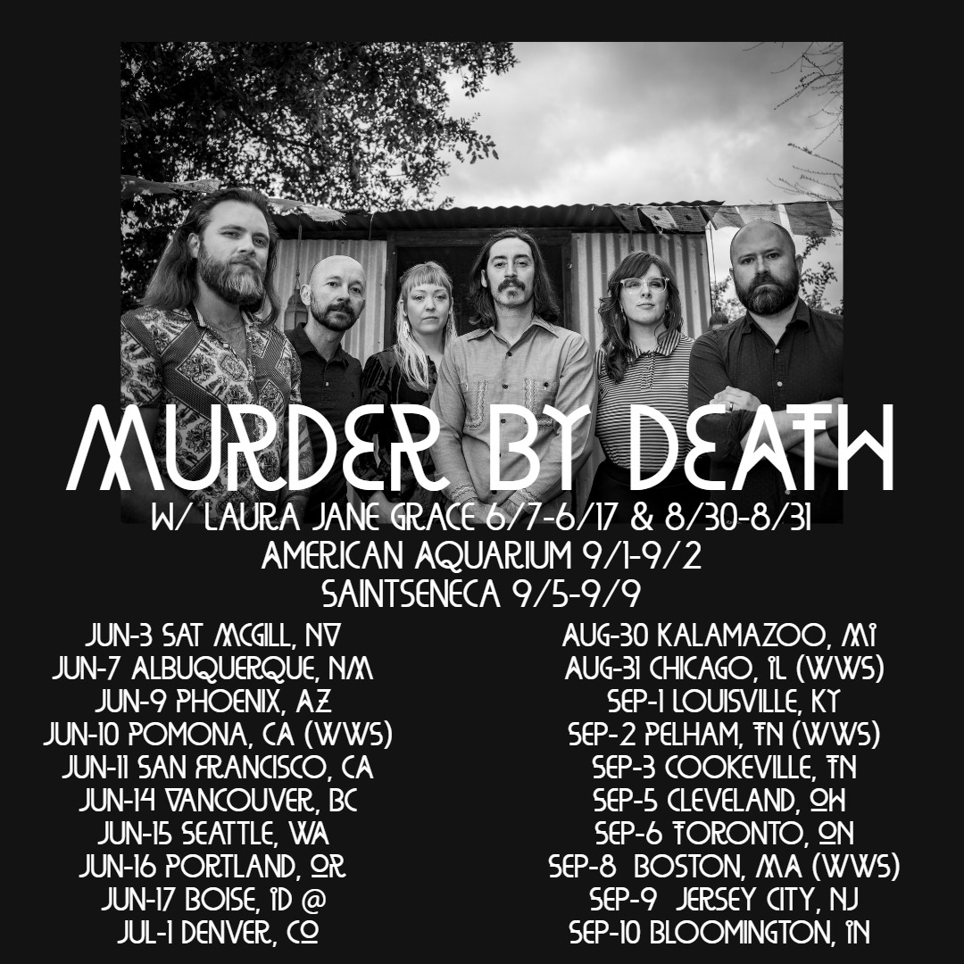 In two weeks we get on a plane and meet up for rehearsals for tour! June shows are getting close to sell out, so snatch tix at murderbydeath.com/tour asap - w/
@laurajanegrace, @americanaquarium, @saintseneca on select dates!