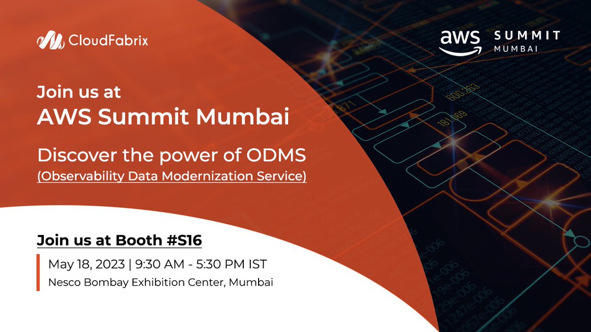 TheFabrixAI's tweet photo. Join us at #AWSSummitMumbai where we'll showcase ODMS (Observability Data Modernization Service), converting Non-Open Telemetry data to Open Telemetry. See how ODMS transforms Observability with smarter insights. Connect with experts, grab cool swag. See you there! #AWS #ODMS https://t.co/ubGQymcX2V