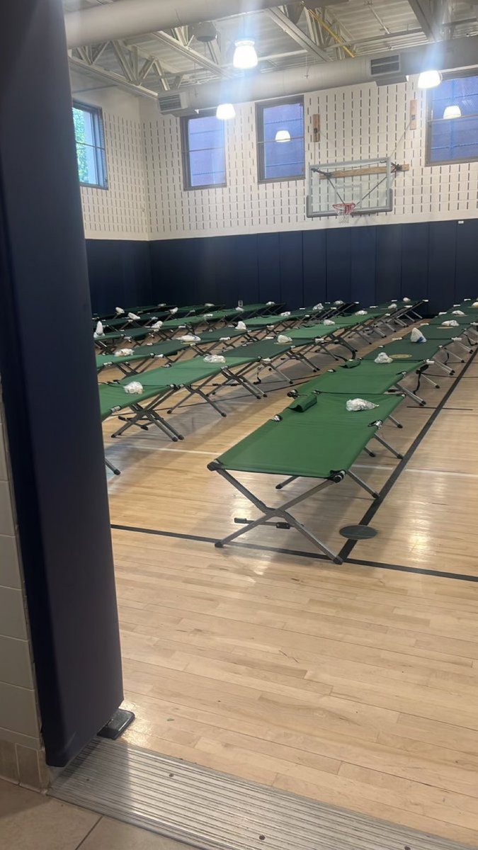 This is what it means to be a 'Sanctuary City.' 

NYC is setting up shelter style encampments in Public School gymnasiums.