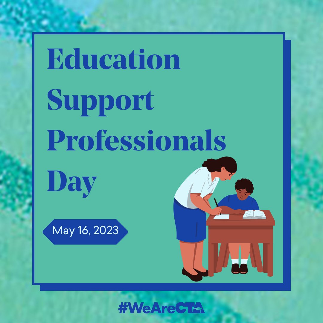 Education Support Professionals (ESPs) make up one-third of the entire education workforce, and our schools could not run without them. We want to make sure ESPs know just how much we appreciate them! #WeLoveOurESPs #WeAreCTA