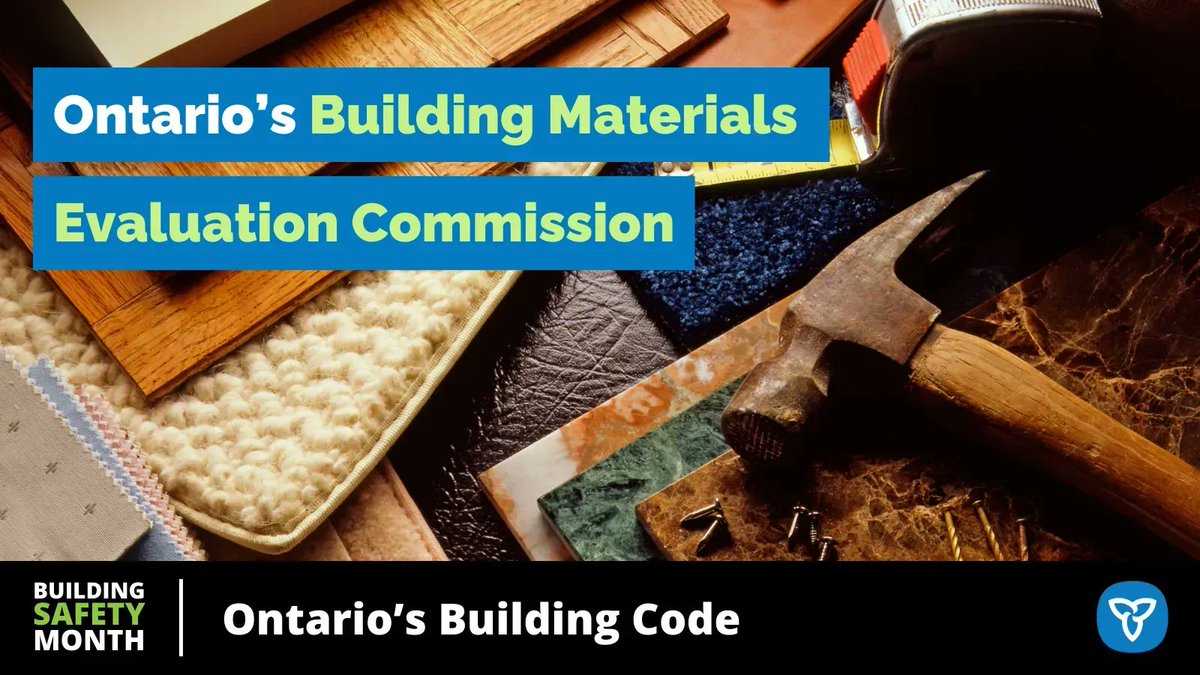 ONmunicipal's tweet image. Part of Ontario’s Building Code authorizes the Building Materials Evaluation Commission (BMEC). This agency authorizes new and innovative building materials, systems, and designs for use in Ontario. Learn more: ontario.ca/page/building-… #BuildingCodeMatters #BuildingSafetyMonth