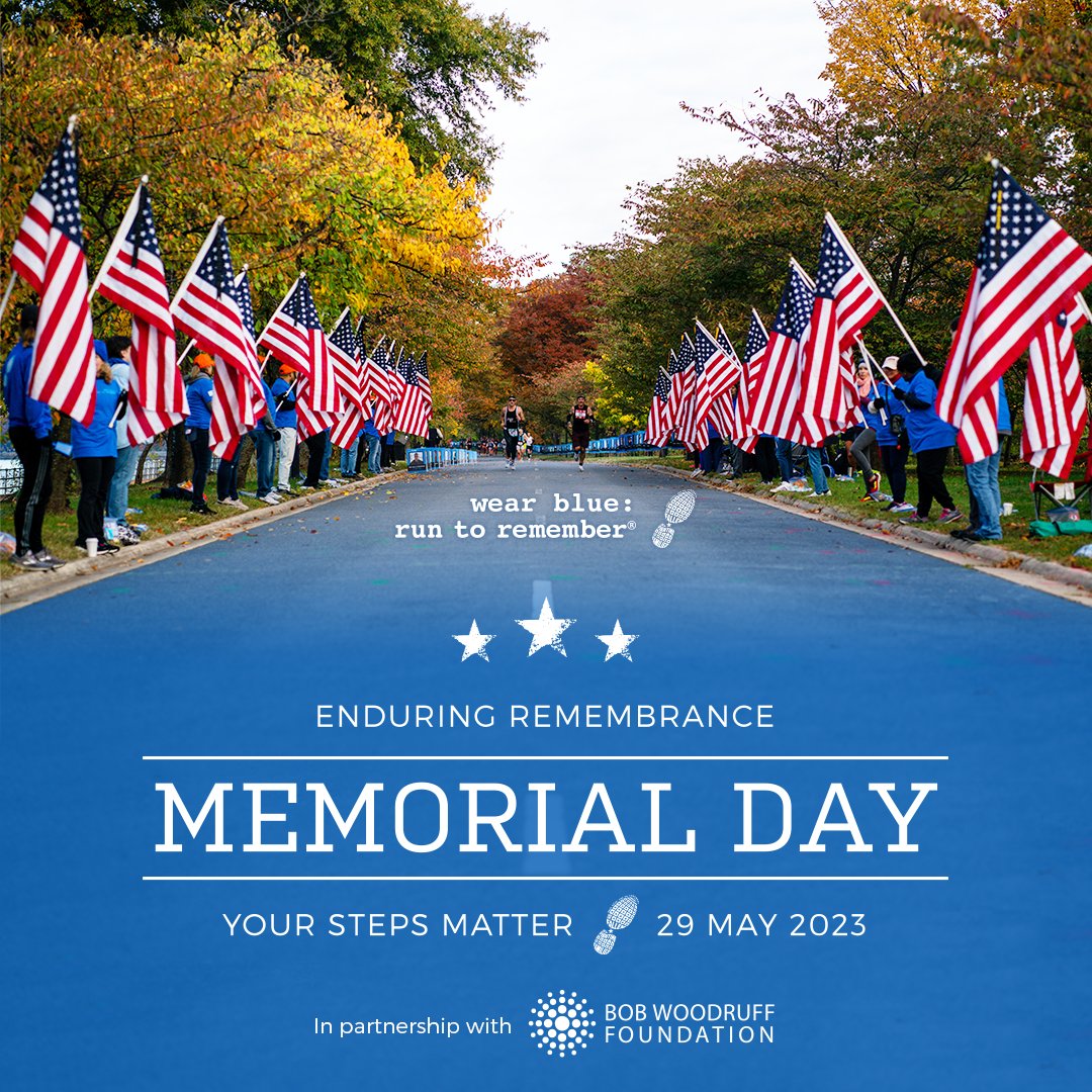 This Memorial Day, join us as we move together in remembrance. Commit purposeful steps with us here: wearblueruntoremember.org/memorialday #wearblueruntoremember #MemorialDay #EnduringRemembrance #livingmemorial