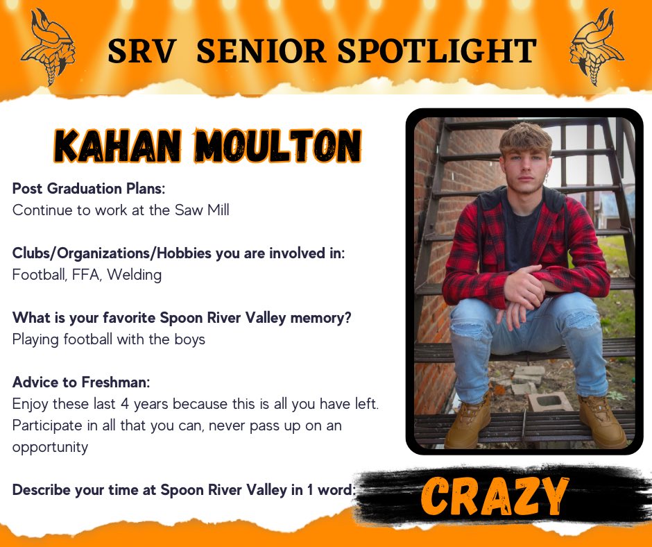 MsJohnson2021's tweet photo. Our final SRV Senior Spotlight is… Kahan Moulton!!! #4teamvalley #ClassOf2023 https://t.co/POXa9Y5rMM