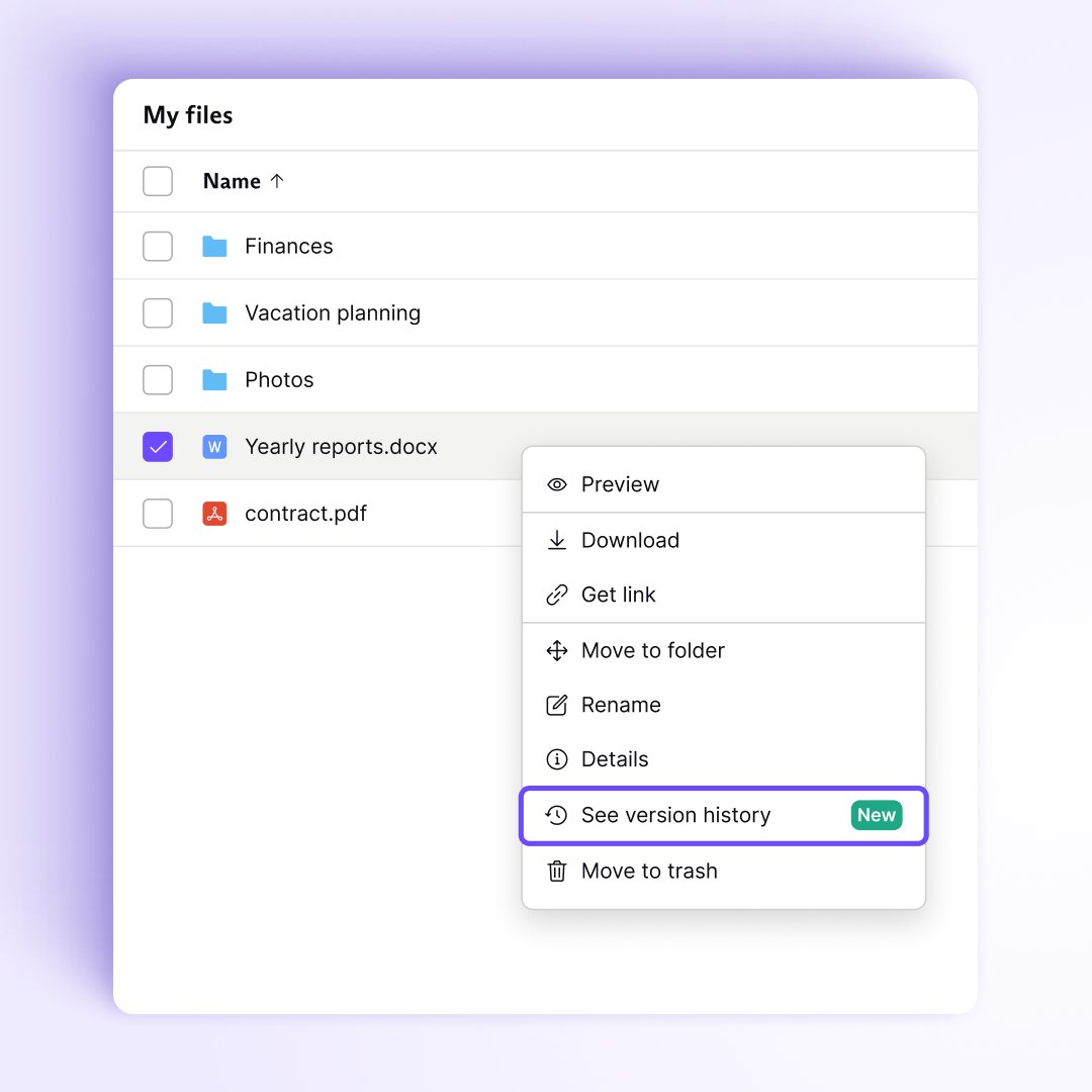 ProtonDrive's tweet photo. Now you can restore an older version of any file in #ProtonDrive. It not only protects you from accidental file changes but ransomware, too. This is also the first step towards collaborative sharing &amp; editable docs -- stay tuned for more updates soon.

https://t.co/KvXBFEJVxm https://t.co/DBxEqF94ys