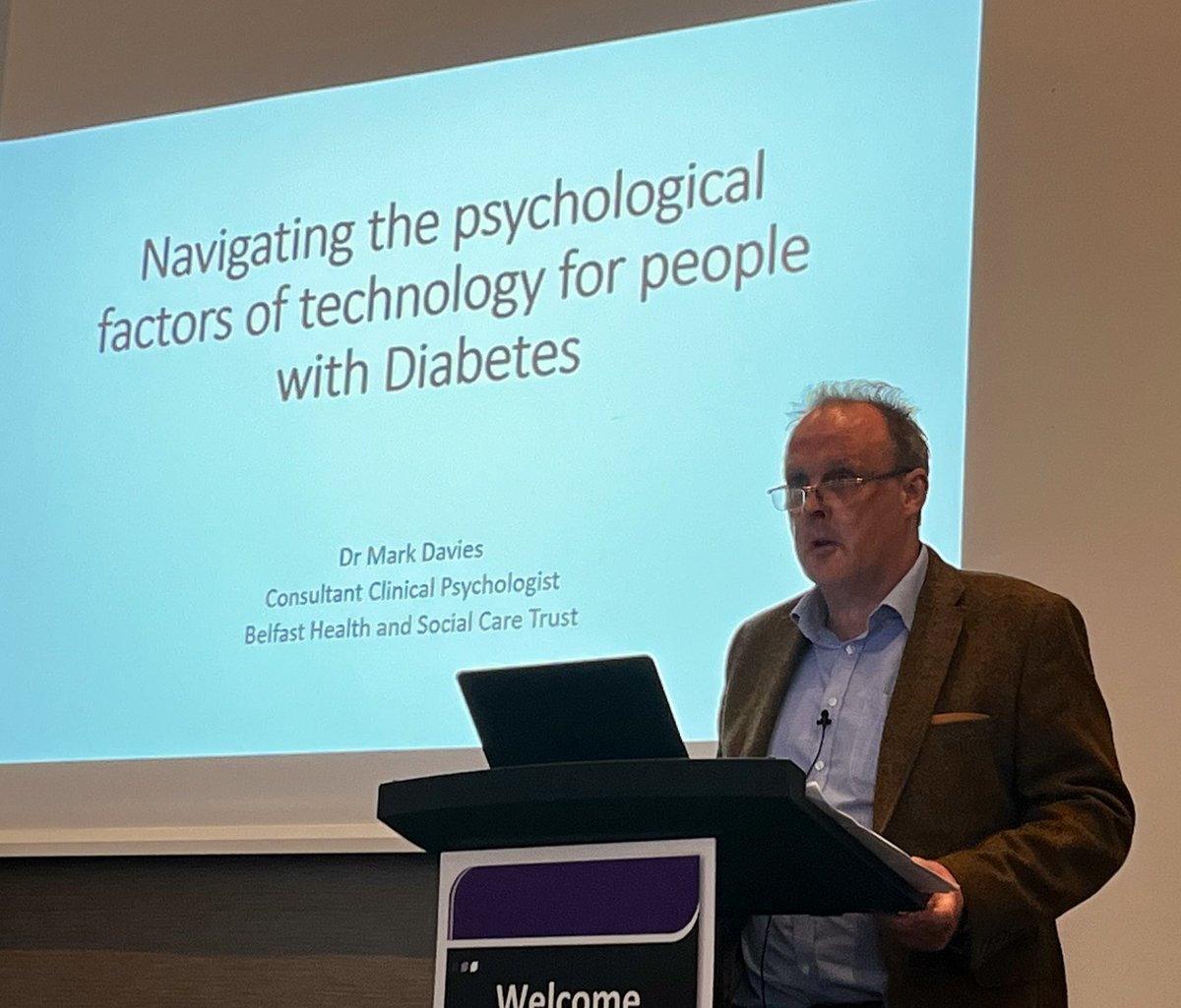 The Legend, that is the best known clinical psychologist in this region, Mark Davies shares the experiences of #PLWD in using & adapting to technology @DiabetesNNF #NIdoc #IREdoc