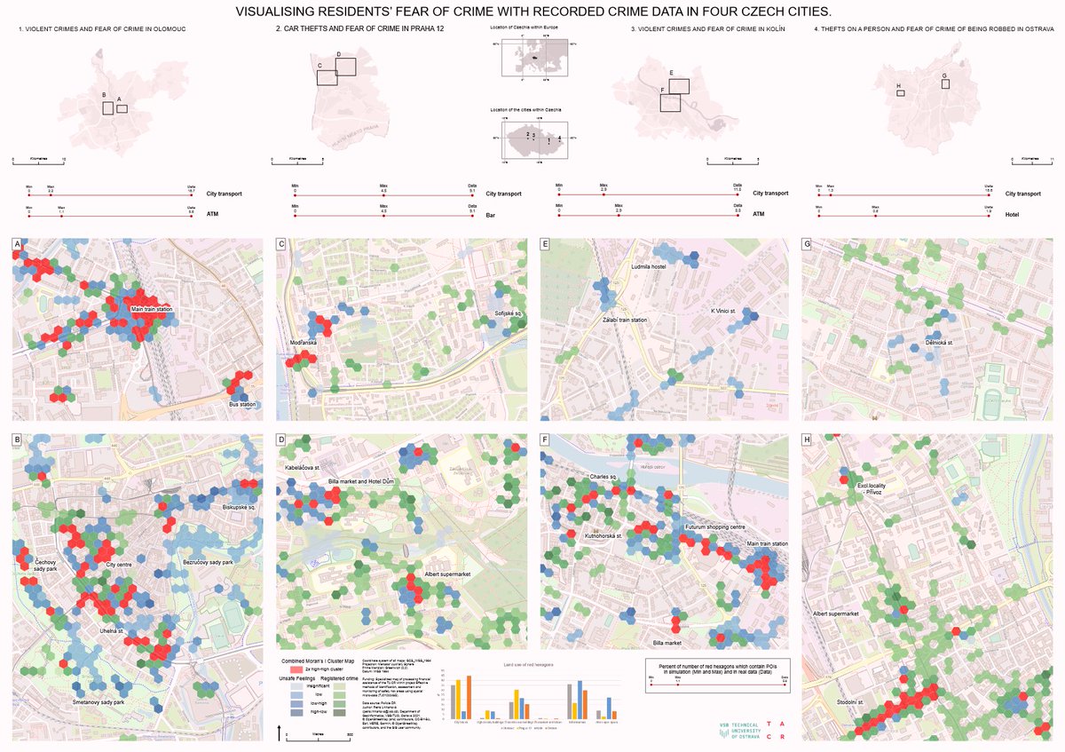 (1/10) Kicking off the joint-runners up for the 2022 JoM best map award 🏆 is 'Visualising residents’ fear of crime with recorded crime data from four Czech cities' by Petra Linhartová, Igor Ivan and Jiří Pánek doi.org/10.1080/174456…