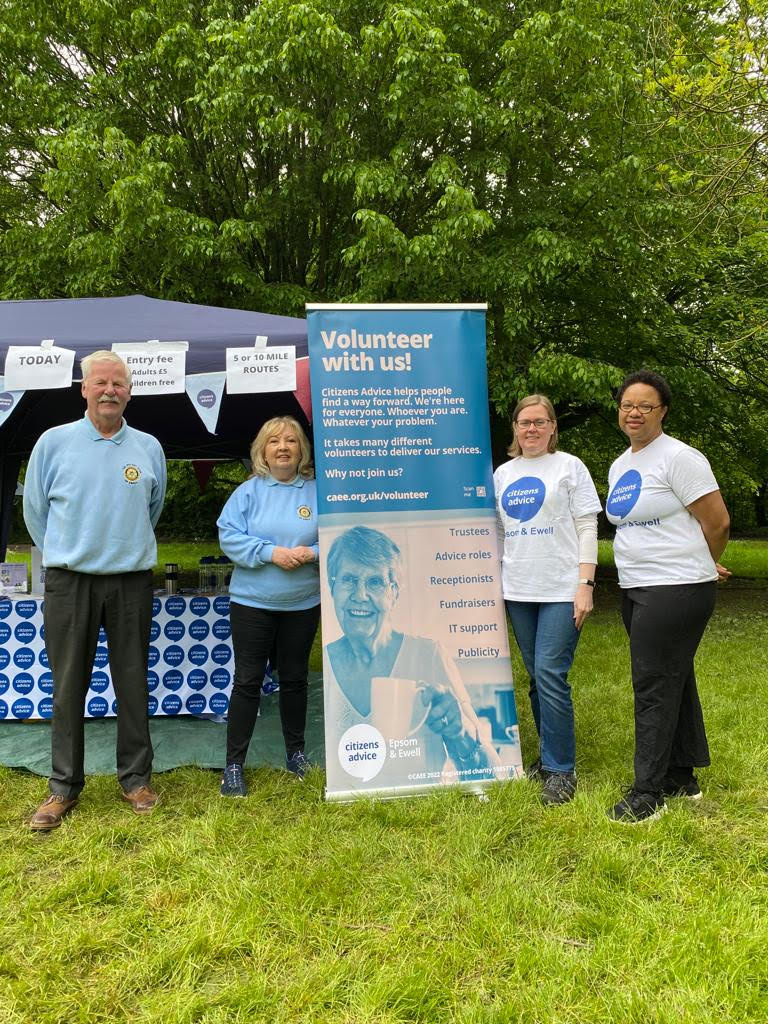 CAEpsomEwell's tweet photo. Thank you to everyone who Went the Extra Mile on Sunday to raise funds for our free advice services whether walking or helping. @RoseberyHousing MP Chris Grayling, Cllrs @KieranPersand BernieMuir  @EpsomRotary @RotaryClubEwell. It's not too late to donate. https://t.co/ARJzteFTr1 https://t.co/b2JDH1xHjQ