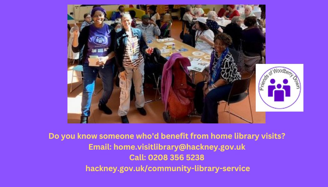 #HackneyCommunityLibrary spent this morning with Friends of #WoodberryDown, who run coffee mornings and activities to reduce isolation for older adults.
 
Find out more about the great work they do here: bit.ly/3nZnVov

@friendsofWD
@HomeVisitLibs
#HomeVisitLibraries