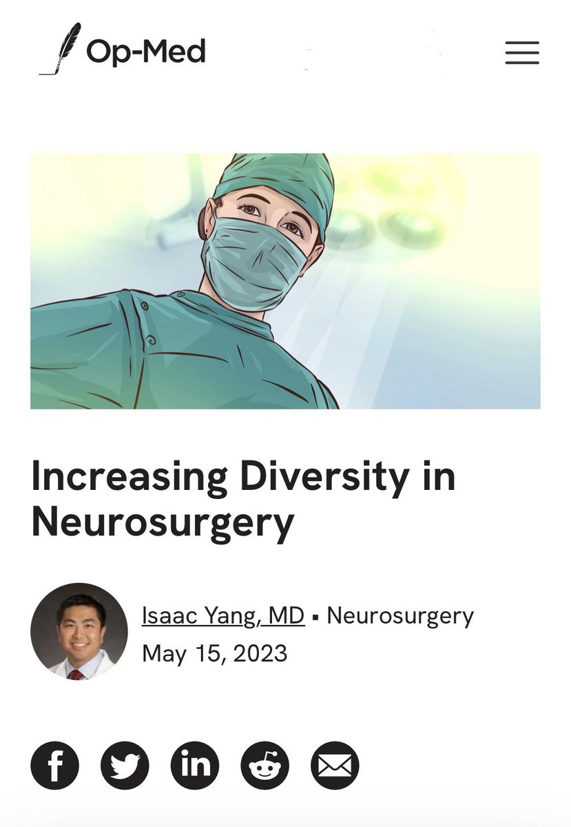 Dr. @IsaacYangMD highlights the #aans2023 conference in his @doximity Op-Med “Increasing Diversity in Neurosurgery.”@UCLAHealth @AANSNeuro @dgsomucla @UCLANsgy @UCLA @WINSneurosurge1 #uclahealth #uclaneurosurgery #dgsomucla #opmed 

Link: opmed.doximity.com/articles/incre…