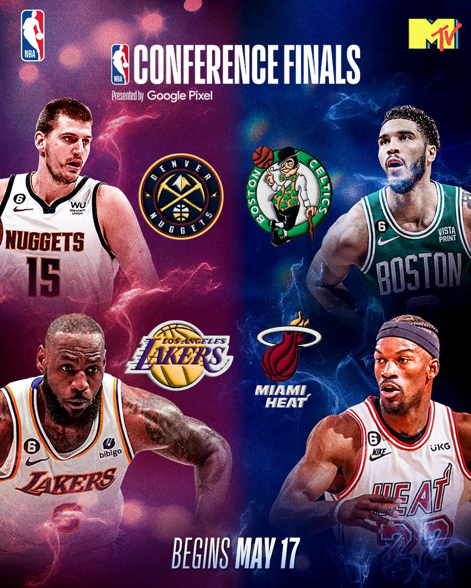 MTVIndia's tweet image. East aur West se final 4 teams jo khelengi NBA Conference Finals!
Which two teams will make it to the final? Apne predictions comment karke batao

Dekho NBA Conference Finals live on MTV, Hindi mein

#NBAonMTV #NBALive
#NBALiveInIndia #NBAPlayoffs #conferencefinals