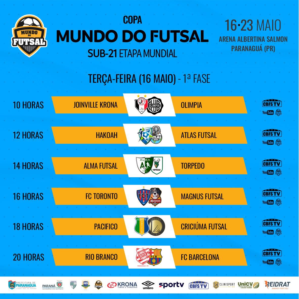 #CopaMundoDoFutsal | #Sub21 | Este martes, a las 18, <a href="/ClubPacifico/">CLUB PACIFICO</a> debuta en el torneo internacional que se lleva a cabo en Paranaguá, Brasil🇧🇷. Enfrentará a Criciuma Futsal, de ese país.
<a href="/mundo_do_futsal/">Mundo do Futsal</a>
