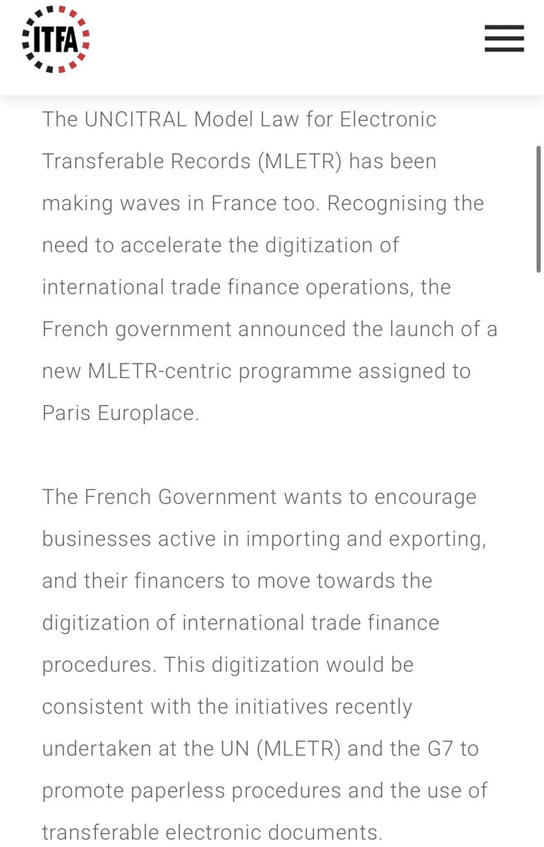 $XDC ITFA Supports Paris Europlace In Its New Mission To Accelerate Digitization Of International Trade Operations 🇫🇷 

Recognising the need to accelerate the digitization of international trade finance operations, the French government announced the launch of a new