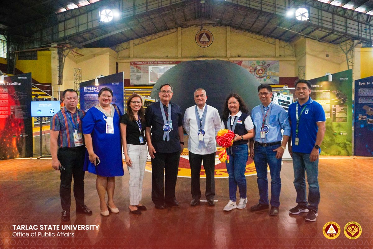 TarlacStateU's tweet photo. Philippine Space Agency formally opened its Space Technology Applications Exhibit with a mobile planetarium today (May 16) housed at the Tarlac State University Gymnasium.
The exhibit will run until May 18, 2023.
https://t.co/V0PKNbO1AS
#TSUtoday
#TSUforScienceAndTechnology https://t.co/vjk0xqTPHL