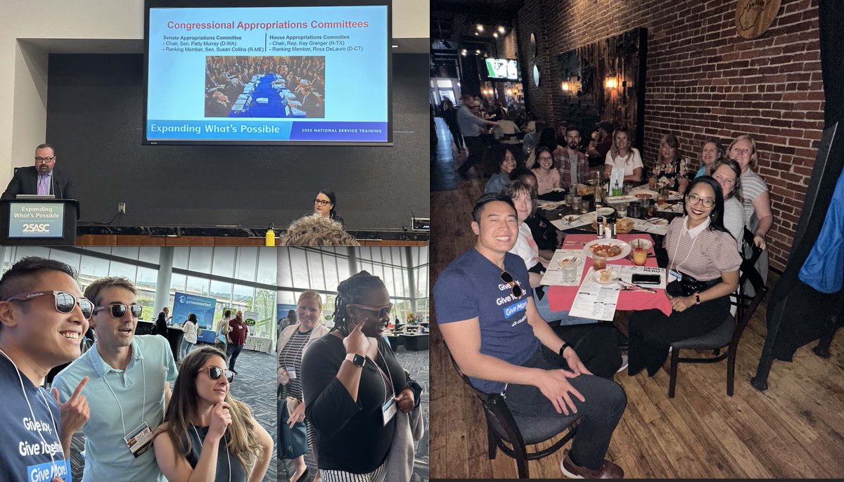 givepulse's tweet photo. #EasternService @statecommission Day 1 @chaswvccc, great sessions like #NationalService &amp; #PublicPolicy, more on @states4service, fun sunglass 😎 swag modeling moments, so much joy with evening fellowship @ Hale House #volunteerism #communityengagement @charlestonwv https://t.co/GtlDMmVN0b