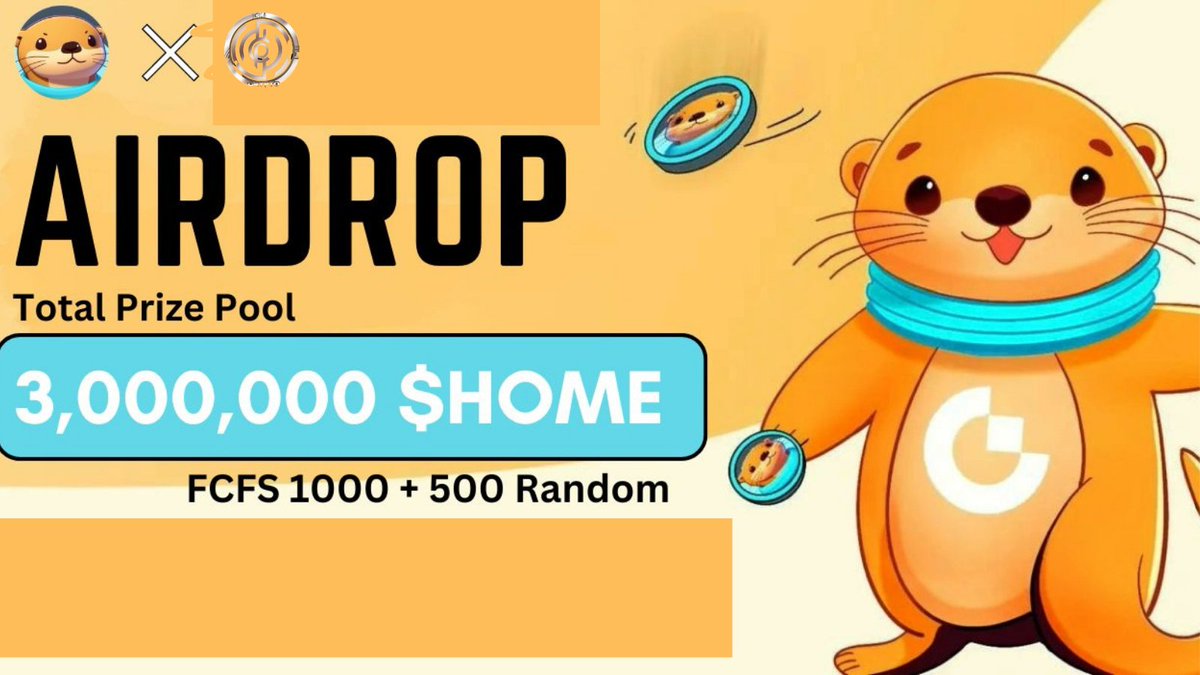 CryptoPromots's tweet photo. 📣 Otter Home X Crypto Promoter Massive #Giveaway

🎁 Total Reward Pool 3 Million $HOME Token 

To Enter:
✅ Follow @CryptoPromots &amp; @Otter_home
✅ Like &amp; RT Tag 3 Friends 
✅ Finish tasks
https://t.co/BaHtXy2cUM

#Airdrop #Crypto #AirdropCrypto #airdrops https://t.co/8Vo7LF56xA