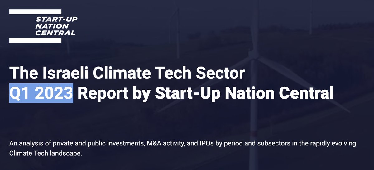 We are proud to be featured in Start-Up Nation Central's Q1 2023 Israeli Climate Tech Report, in the Carbon Tech Domain! 🇮🇱 Leveraging unique data from Start-Up Nation Finder, the report delivers a comprehensive overview of trends and developments in the Climatech landscape 🌍