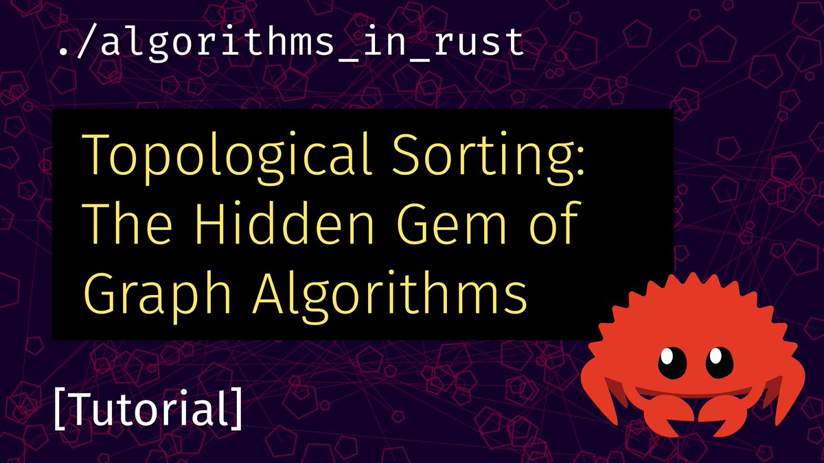 This video was planned for 2 years now, but finally it's here :) My favorite graph algorithm, topological sorting, in Rust with an usage example for building a spreadsheet. Link in the thread ;)