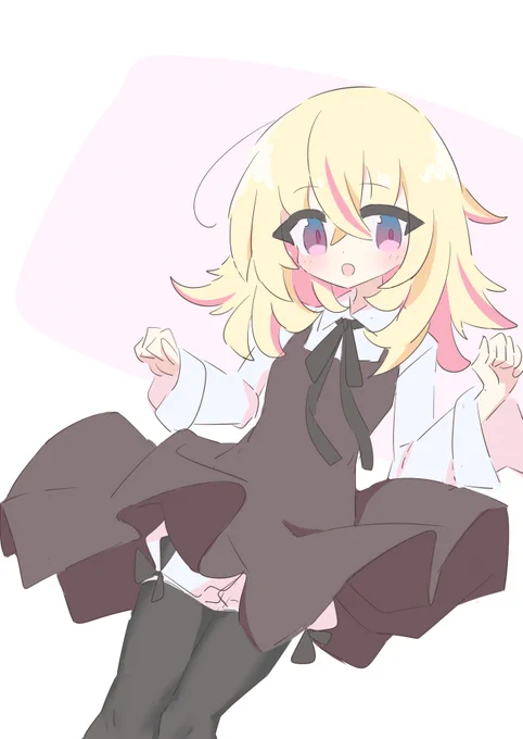 友人から金色とパッションピンクのオーダーもらって描きました