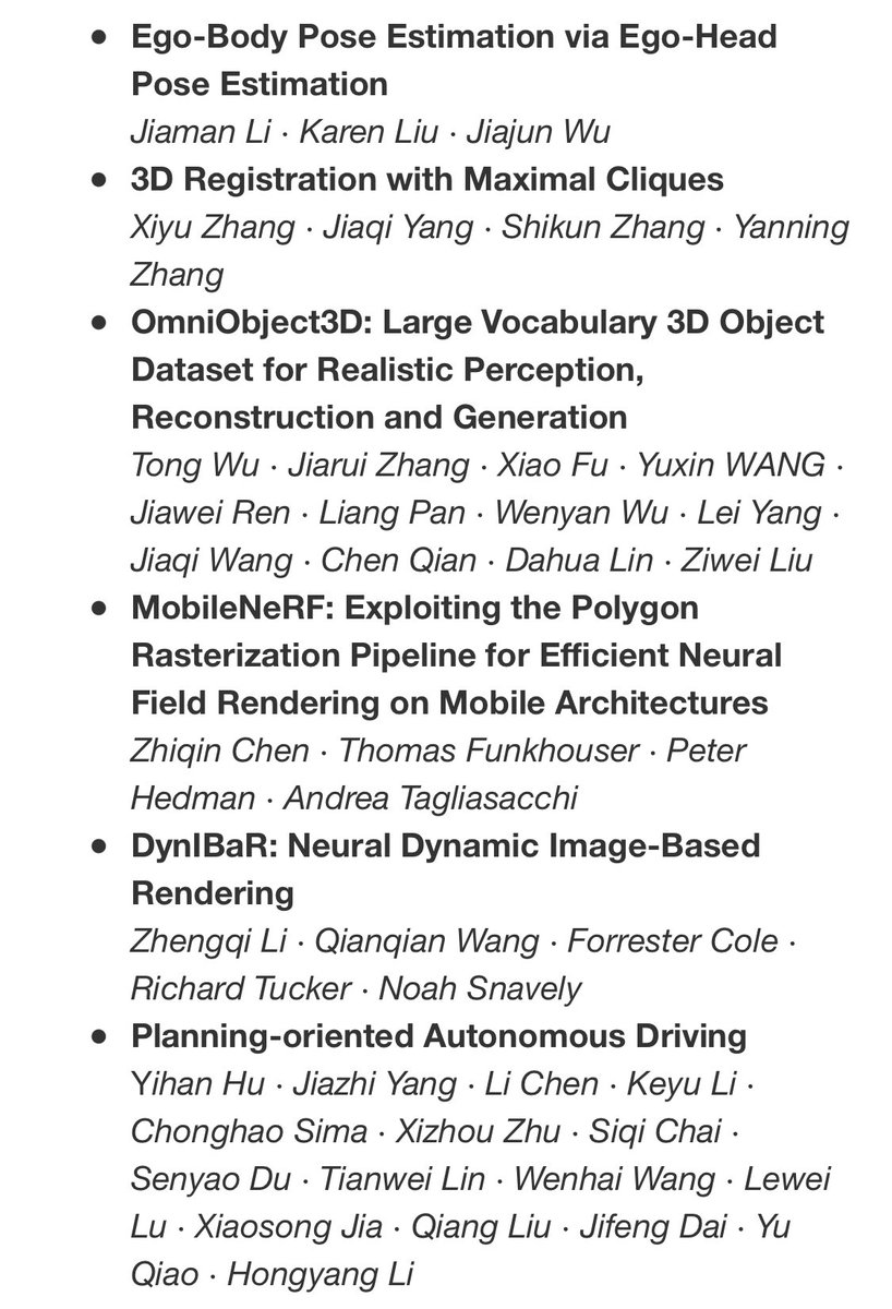 CVPR's tweet photo. Check out the 12 #CVPR2023 award candidate papers

https://t.co/FFj6f0KeNV https://t.co/lGxcF1IloM