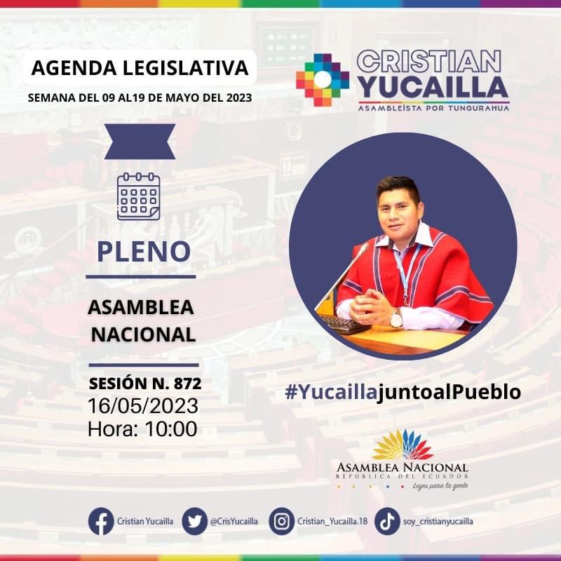 🏳️‍🌈Hoy es un día muy importante para nuestro país.
💪😀🏳️‍🌈🇪🇨🏆☀️🌿 Gracias por seguirnos y apoyarme en este camino.
#Pachakutik 
#YucaillaJuntoAlPueblo
#CristianYucailla 
#AsambleístaPorTungurahua 
💧☘️🇪🇨💦💧☘️🇪🇨💦💧