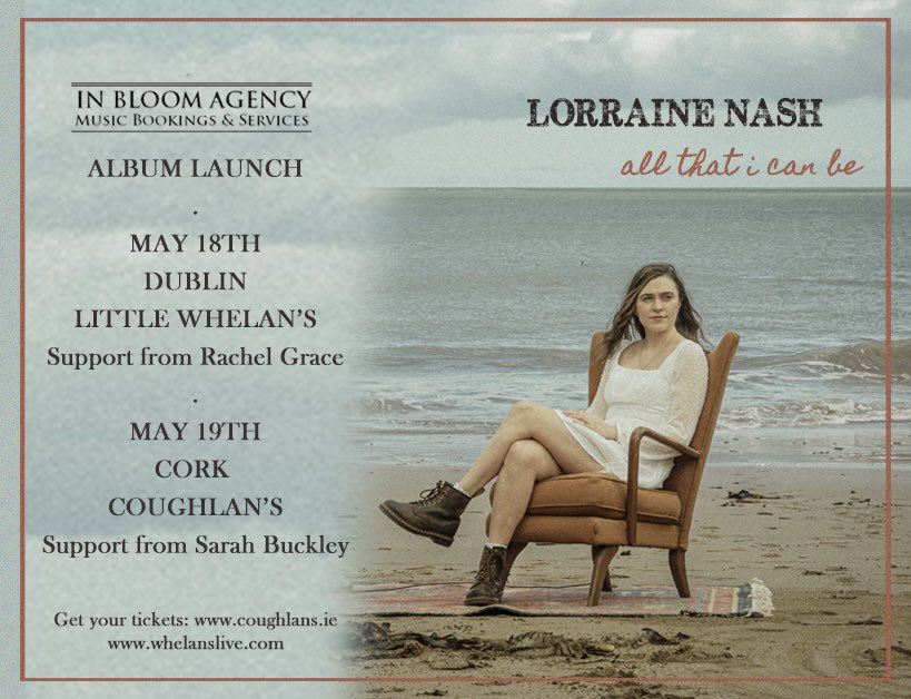 Getting verrrry close now! Go get your tickets for @whelanslive where I’ll have support from the fabulous @rachelgrace2002 Just 2 tickets left for @CoughlansLive where you’ll also hear some tunes from the lovely @sarbuckleymusic linktr.ee/lorrainenash