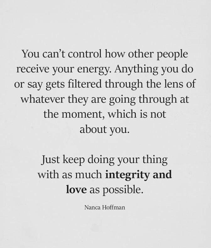 ...with as much integrity &amp; love as possible. #KeepDoingYourThing