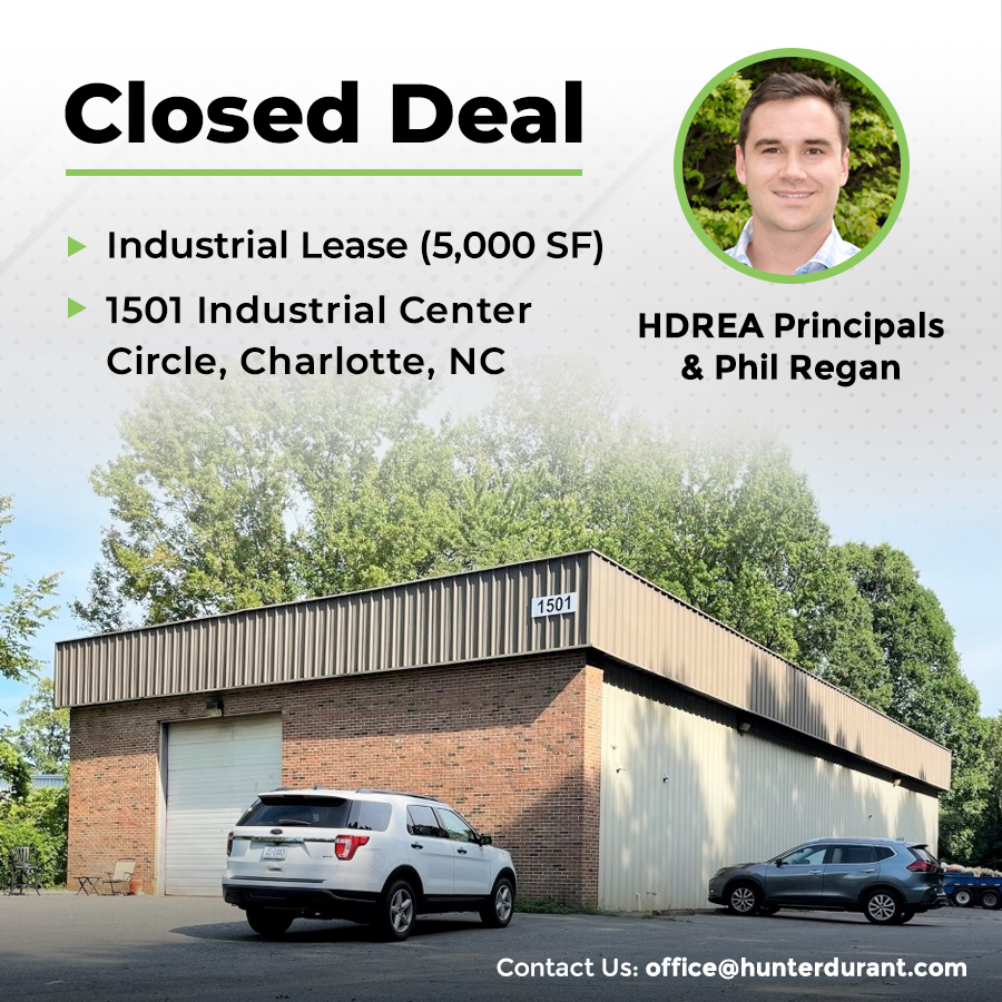 Congratulations to Phil Regan and the HDREA Principals for closing a 5,000 Square Foot Industrial Lease in Charlotte, NC.

#commercialrealestate #industrialleasing