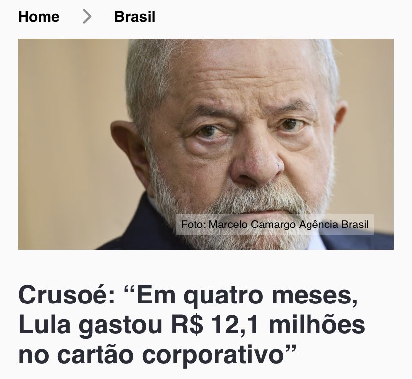 LuizCamargoVlog's tweet photo. Bolsonaro em 4 ANOS de mandato gastou 27 milhões no cartão corporativo, e por conta disso foi esculachado por toda imprensa. O Cachaça em apenas 4 MESES gastou 12 milhões! Nessa toada em 4 anos, ele vai gastar 144 milhões. Mas claro, nenhuma matéria na Folha ou na Globo sobre isso! É muito amor 🥰