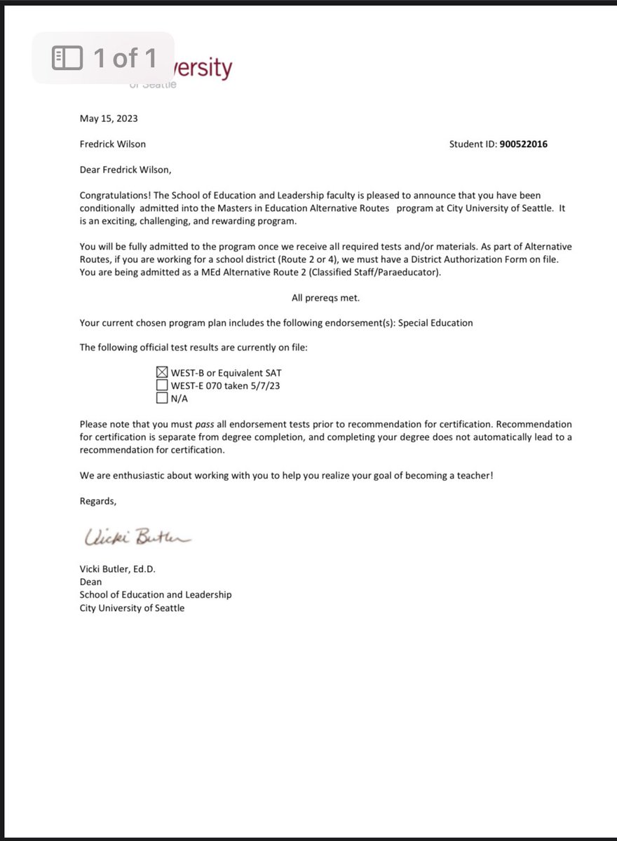 Acceptance letter to @cityu for the Masters Degree. I been praying so hard  lately to focus on my goals. I want everything cause we from nothing., image size:880x1200