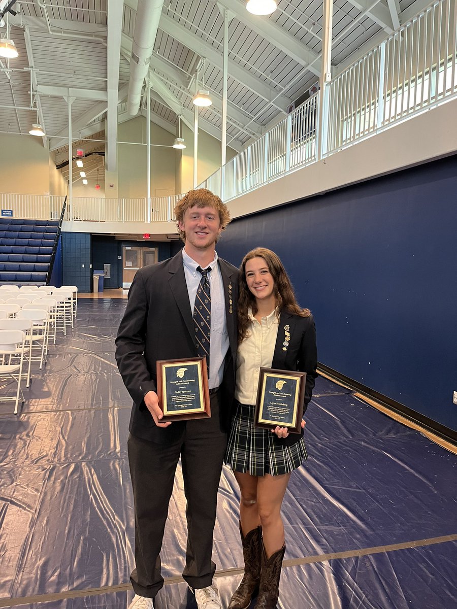 Congratulations to Teddy Sparrow ‘23 and Layne Scheinberg ‘23 for winning Male & Female Strength Athlete of the Year. They have demonstrated discipline and hard work, and have done an outstanding job for 4 years! #earnednotgiven