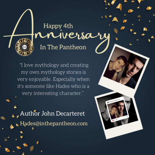 In the Pantheon (@inthepantheon) on Twitter photo 4 years! Our thanks to everyone who has read our stories, engaged with us, retweeted, bought our books, or cheered us on!
And special thanks to our writers who make this possible!
Meet <a href="/decarteret_john/">John Decarteret Author</a>, scribe for Hades
#blog #WritingCommunity #mythology #AuthorsOfTwitter 4 years! Our thanks to everyone who has read our stories, engaged with us, retweeted, bought our books, or cheered us on!
And special thanks to our writers who make this possible!
Meet <a href="/decarteret_john/">John Decarteret Author</a>, scribe for Hades
#blog #WritingCommunity #mythology #AuthorsOfTwitter