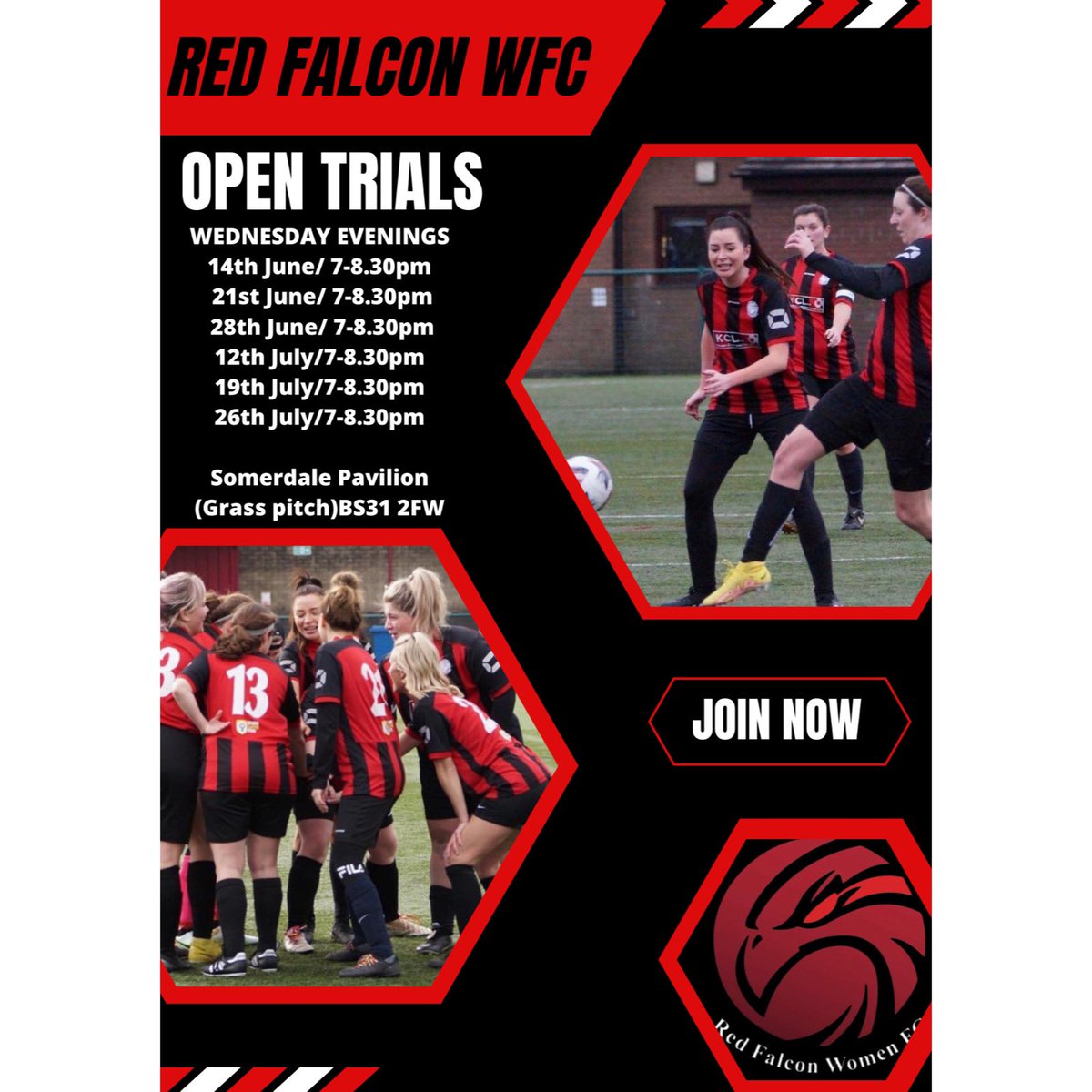 🚨NEW PLAYERS WANTED🚨 Our season is over and we are on the hunt for some new players to add to our fantastic squad! Send us a message if you are interested! 📧 redfalconwfc@outlook.com 📞 07917 762145 #wearerecruiting #newplayerswanted #opentrials #womensfootball