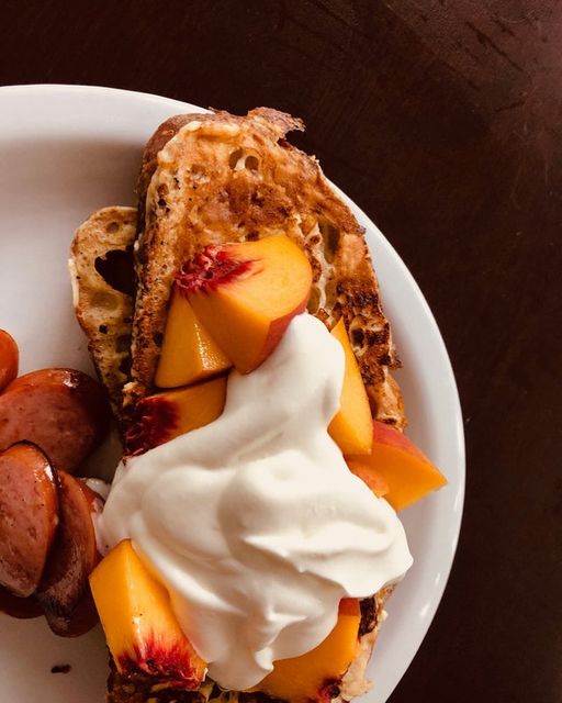 IzolaBakery's tweet photo. On our days off, Jenny and I love to linger in the kitchen making breakfast and this is one of our faves. Our Cranberry Pecan Sourdough is a perfect vessel for this recipe, topped with homemade whipped cream and fresh fruit....yum https://t.co/8MoWHr7epM