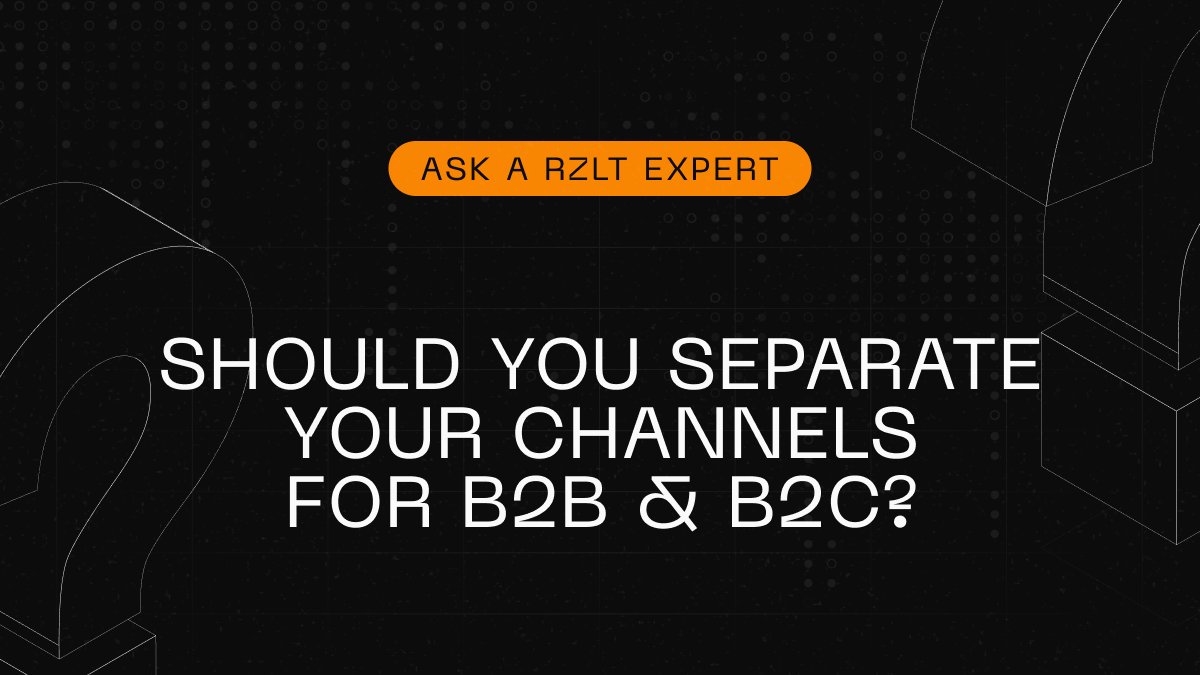 Ask a RZLT expert: My business has been focused on #B2C, and we are now targeting #B2B customers as well. Should I start separate social media accounts for the new B2B segment?

Here are some pros &amp; cons for the two scenarios from our Head of Strategy:

1. Separate your channels