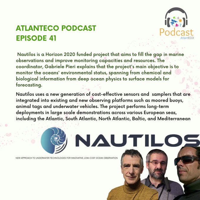 Focus on the 41 ep.of the @EU_AtlantECO podcast! In this episode, they dive into Nautilos that is revolutionising marine observations. From cost-effective sensors to animal-borne instruments, we're unlocking the secrets of the Atlantic Ocean. 🎧bit.ly/3O5kYxc