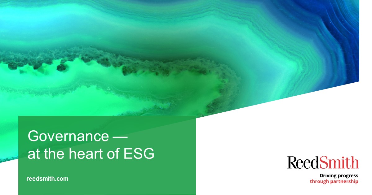 reedsmithllp's tweet image. #ESG is top of mind these days – but there’s no universally accepted standard for ‘G.’ A new report from @eurasiagroup and @reedsmithllp calls for clear governance strategies and strong frameworks to support them - bit.ly/3MePUK0