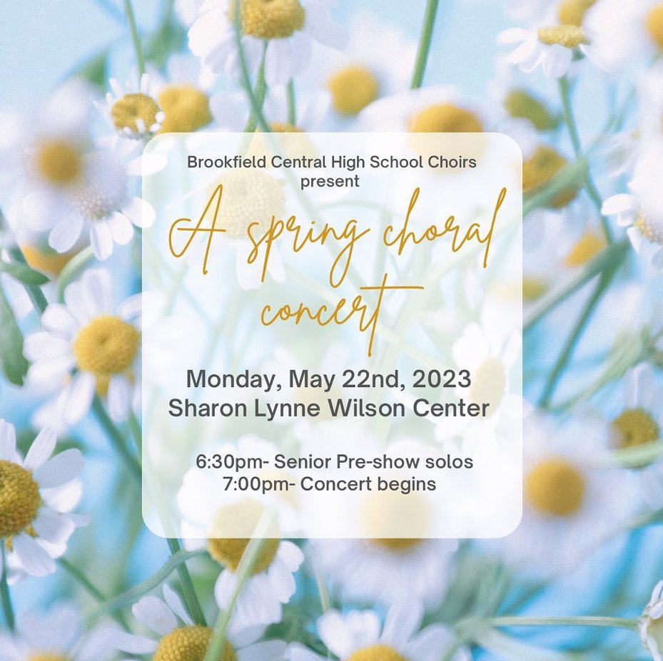 Don't miss the final BCHS Choir Concert of the school year! Alumni are invited to join them in singing "Streets of London."