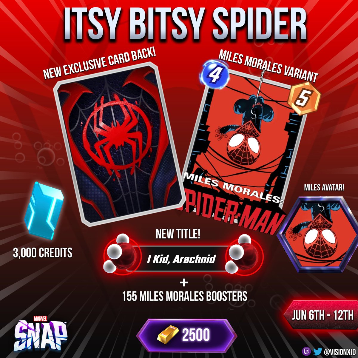 🕸️ GIVEAWAY!! 🕷️

Showing my appreciation, So I thought I’ll do another giveaway for you guys! ❤️

How To enter: 
Like &amp; Retweet this post! 🔁
Follow me on twitch &amp; Twitter! 🟣🔵
Reply with your favourite Variant in Snap! 🎴

Winners picked: June 6🎉
#marvelsnap #giveaway