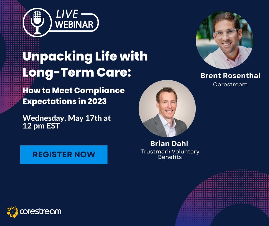 CorestreamInc's tweet image. LAST CALL! Don&apos;t miss the opportunity to join our LIVE webinar tomorrow covering #LifewithLTC! Register NOW: hubs.ly/Q01PY52D0

#BenefitsStrategy #EmployeeEngagement #VoluntaryBenefits